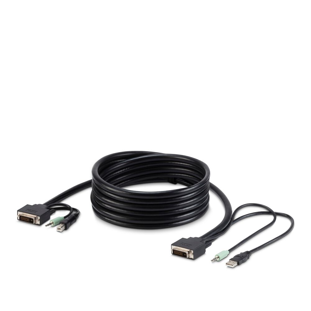 TAA DVI/USB/AUD SKVM CBL, DVI-D M/M; USB A/B, 10', Black, hi-res